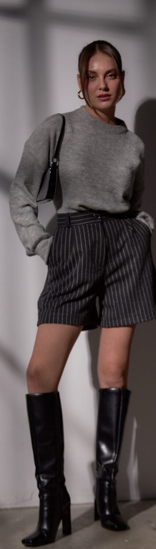 Fluffy sweater -Light Gray - Image 5