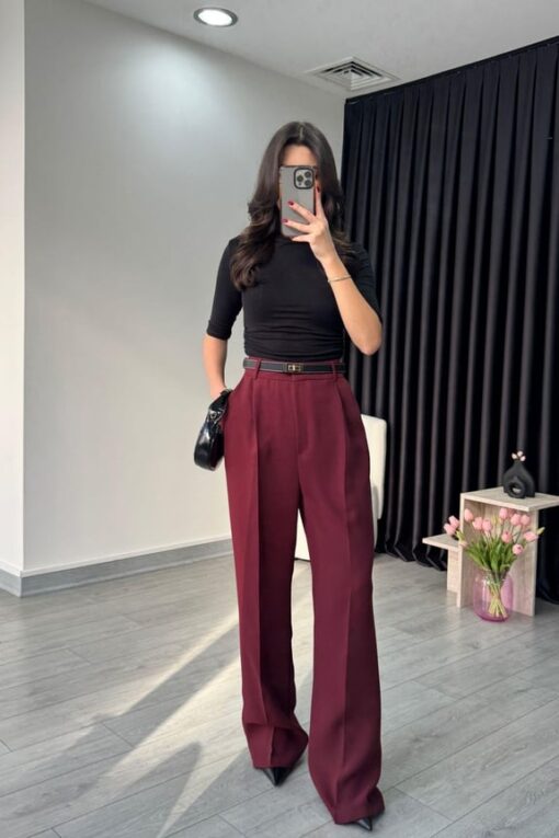 Anastasia pants -dark red - Image 2