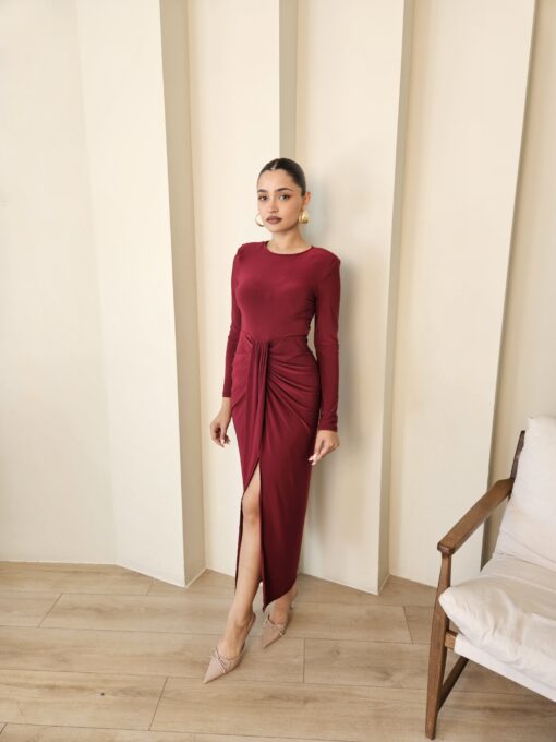 Rania Dress -Burgundy